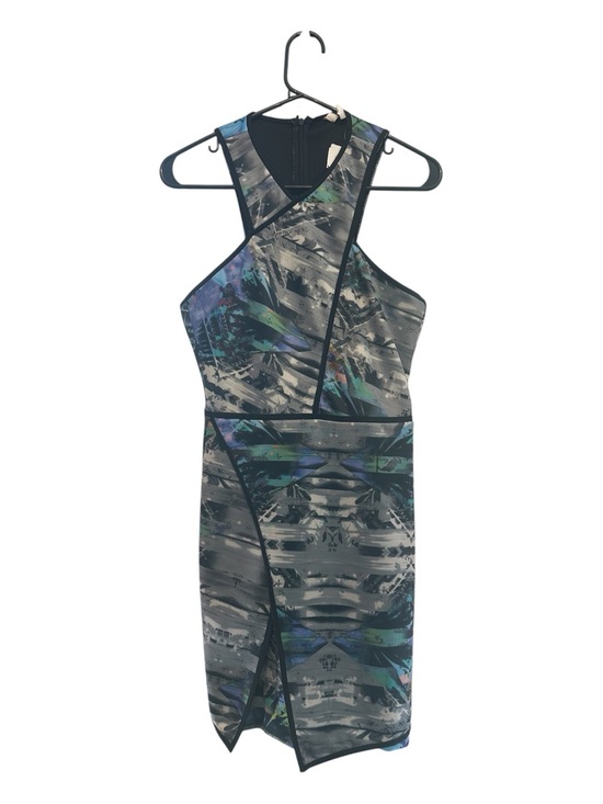 Parker Dresses & Skirts - NWT Parker Gray Abstract Print Asymmetric Sheath Dress with Black Trim Small
